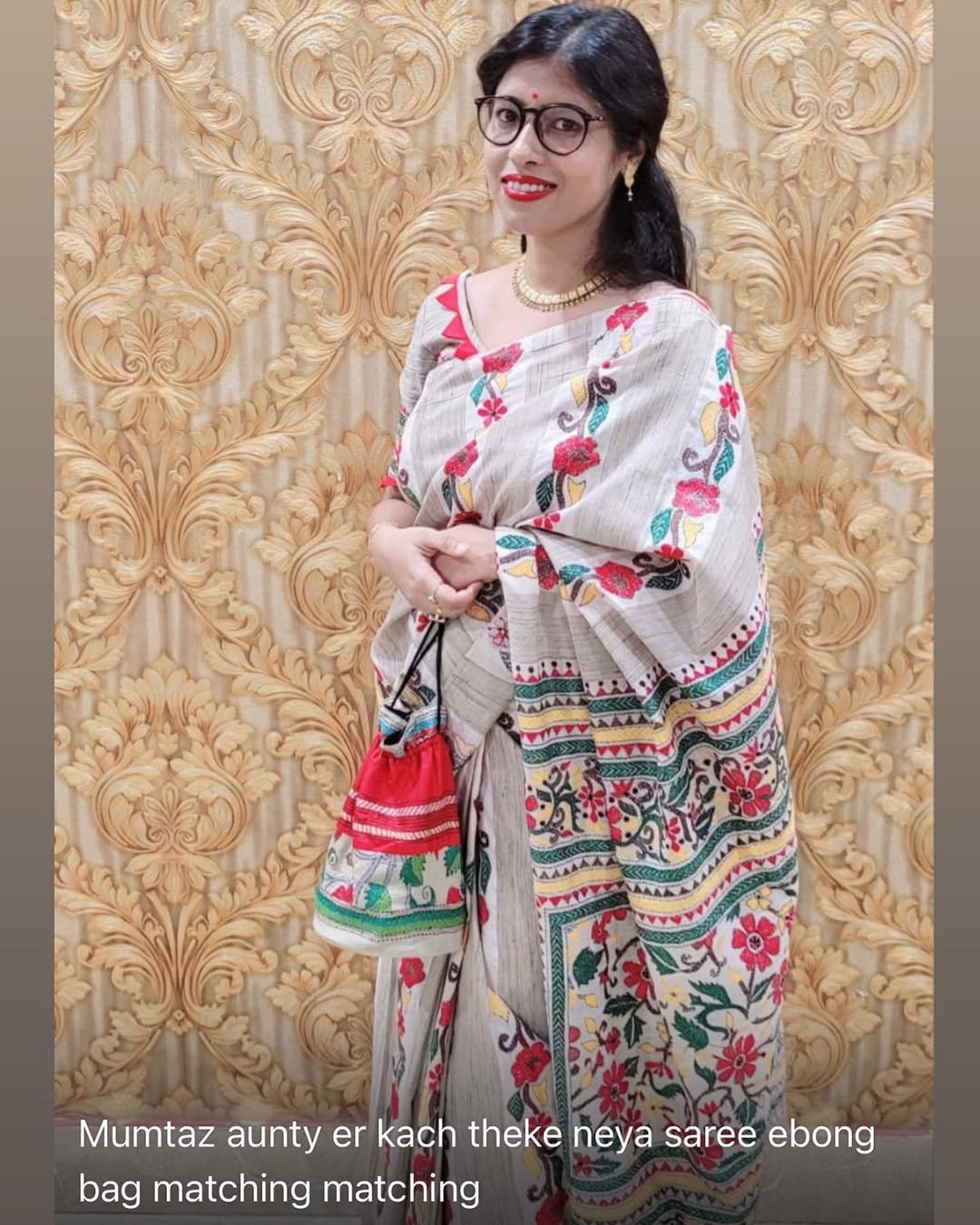 Priya Di you look gorgeous on this saree 🫶 @mamtaz_handicrafts #customerfeedback