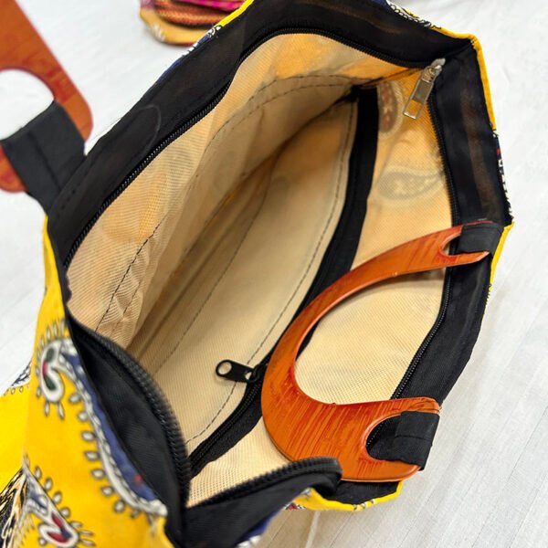 Handmade Traditional Style Hand Bag | Cotton Material | Flower and Leaves Bag | BG10 - Image 3