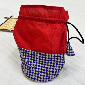Handmade Traditional Style Bouta Bag | Pure Silk Material | Premium Red and Blue Bag | BG6
