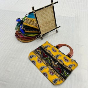 Handmade Traditional Style Hand Bag | Cotton Material | Flower and Leaves Bag | BG10