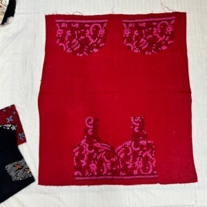Kantha Stitch Work Handmade Red-Pink Blouse Piece