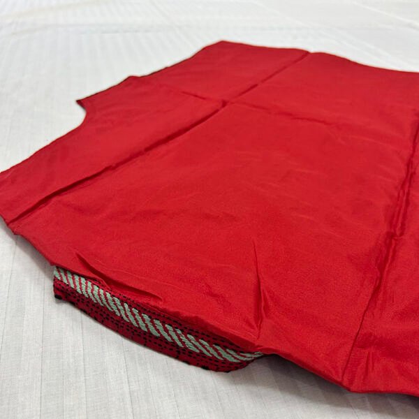 Unisex Kantha Stitch Work Handmade Jacket/Coat | Red in Color | Leaf Art - Image 4