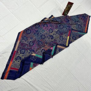 Handcrafted Mixed Silk Kantha Work Dupatta With | Colorful Floral Pattern design