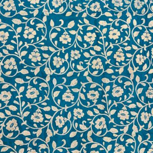 Handcrafted Mixed Silk Kantha Work Dupatta With | Blue and White Floral Pattern design