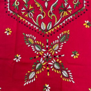 Kantha Work Hand Stitch Red for Women | Colorful Design | K5
