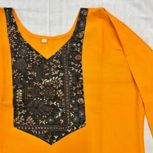 Kantha Work Hand Stitch Pattern art Kurti for Women | Khadi cotton | K4
