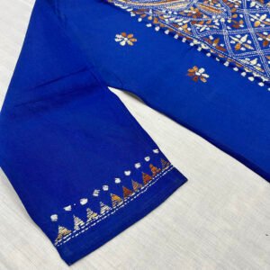 Kantha Work Hand Stitch for Women | 100 % cotton | Royal Blue pattern art | K8