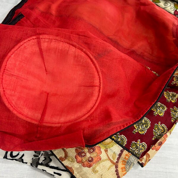 Kantha Stitch Work Handmade Red Blouse - Image 3