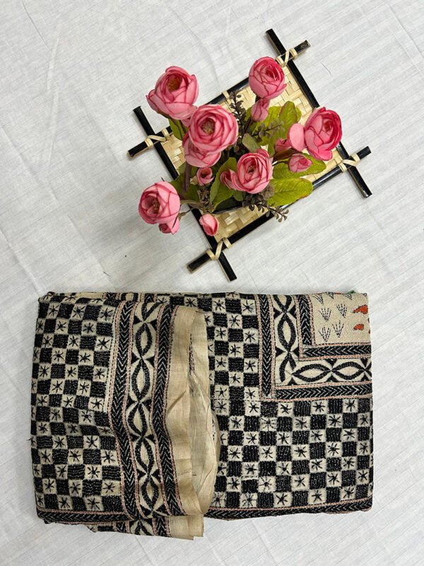 Premium Hand Stitch Pure Tussar Silk Natual Sheen Saree with Blouse Piece | Expensive Art Texture