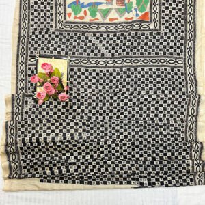Premium Hand Stitch Pure Tussar Silk Natual Sheen Saree with Blouse Piece | Expensive Art Texture