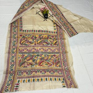 Premium Hand Stitch Gachi Tussar Silk Saree with Blouse Piece | Expensive Art Texture | S14