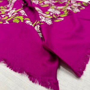 Kantha Work Handmade Soft Shawl | Premium Deep Pink Flower art shawl | SHL2