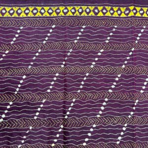 Handcrafted Kantha Work Stole | Mixed Silk | Purple Pattern Design