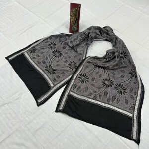 Handcrafted Kantha Work Stole | Mixed Silk | Classy Floral Design