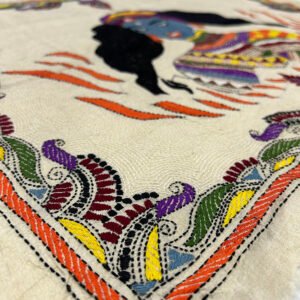 Premium Handmade Kantha Work Wall Hanging | Kali Art 100% Tussar Silk Wall Hanging