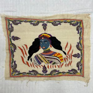 Premium Handmade Kantha Work Wall Hanging | Kali Art 100% Tussar Silk Wall Hanging