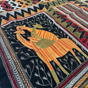 Premium Bishnupuri Silk Black Tribal Saree | S19