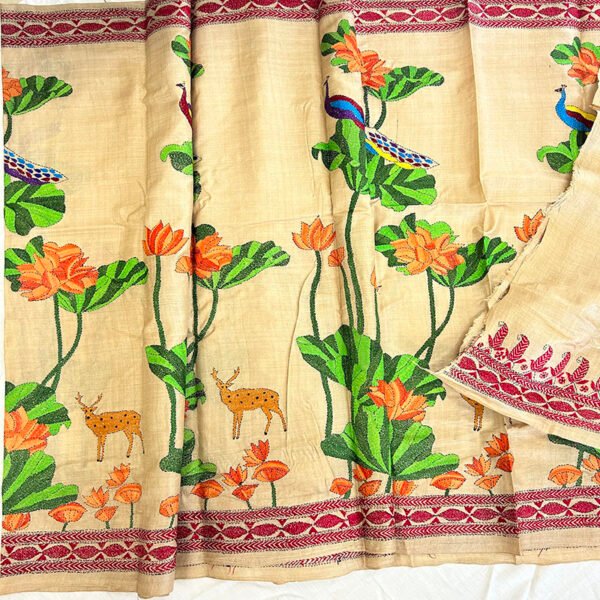 Premium 100% Vidarva Tussar with dye | S20 - Image 2