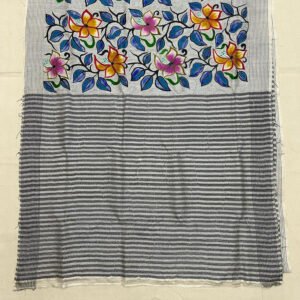 Bishnupuri Silk Reverse Kantha Stitch Saree |s54