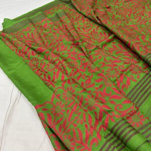 Bangalore Silk Kantha Stitch Saree – Diwali Special | s42