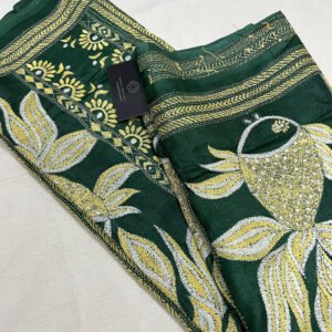 Pure Tussar Dyed Kantha Stitch Saree | s51