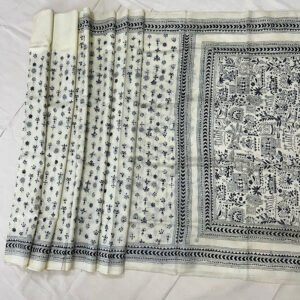 Desi Tussar Worli Work Kantha Stitch Saree | s39
