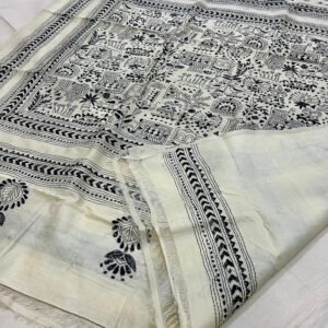 Desi Tussar Worli Work Kantha Stitch Saree | s39