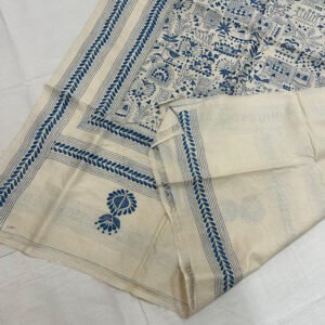Desi Tussar Worli Work Kantha Stitch Saree | s38