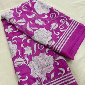 Bishnupuri Silk Kantha Stitch Saree – Diwali Special | s49
