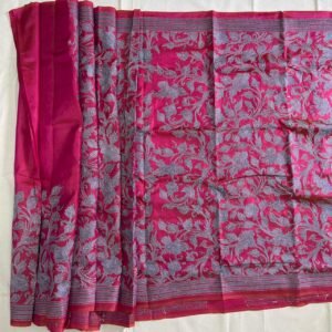 Bishnupuri Silk Reverse Kantha Stitch Saree |s63