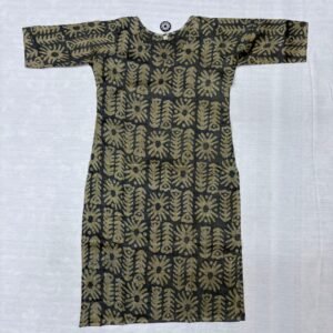 Dark Navy and Beige Bhagalpur Tussar Kurti | K 21