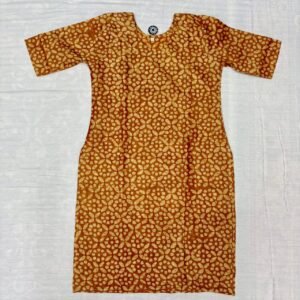Bhagalpur Tussar Kurti – Orange and Golden | K 19
