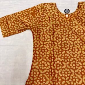 Bhagalpur Tussar Kurti – Orange and Golden | K 19
