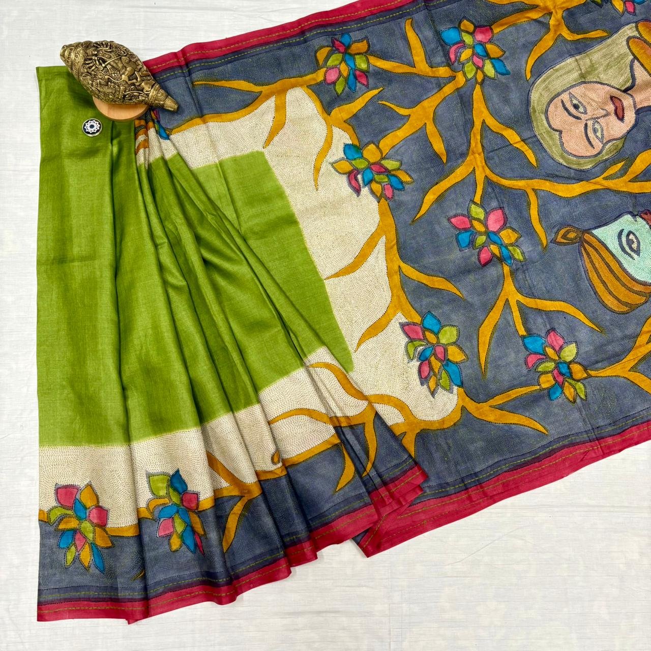 Luxurious Tussar Dyed Winter Saree | S65 6 Luxurious Tussar Dyed Winter Saree | S65 - Image 4