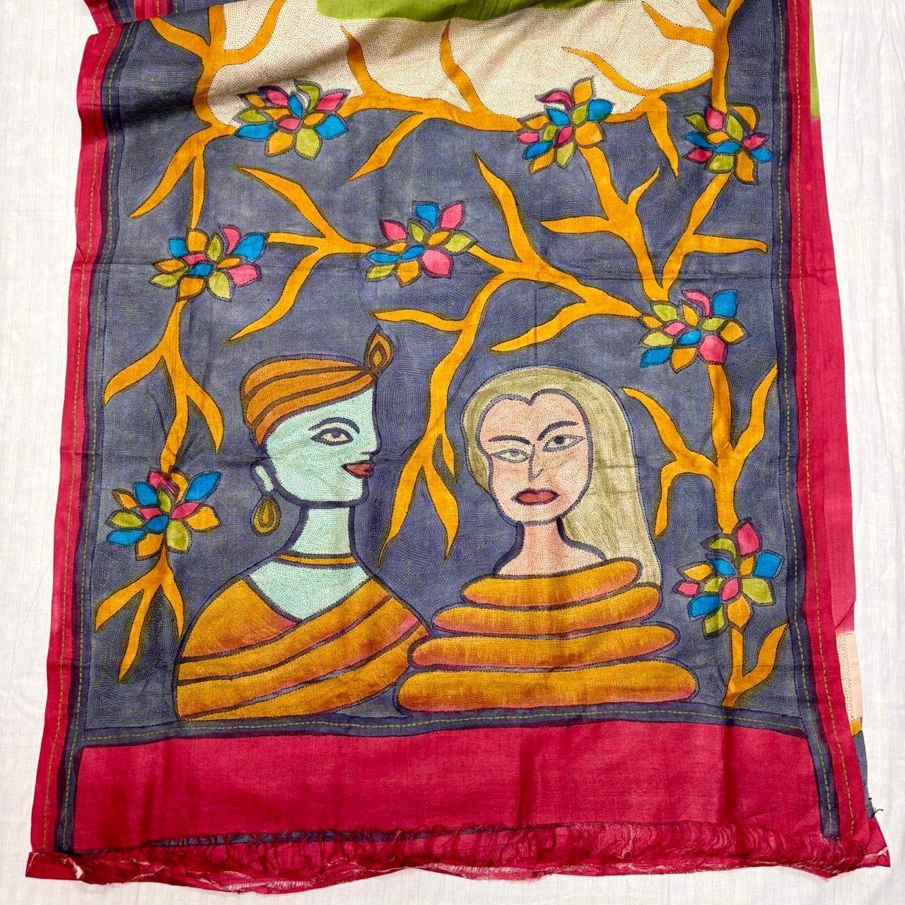 Luxurious Tussar Dyed Winter Saree | S65 4 Luxurious Tussar Dyed Winter Saree | S65 - Image 2