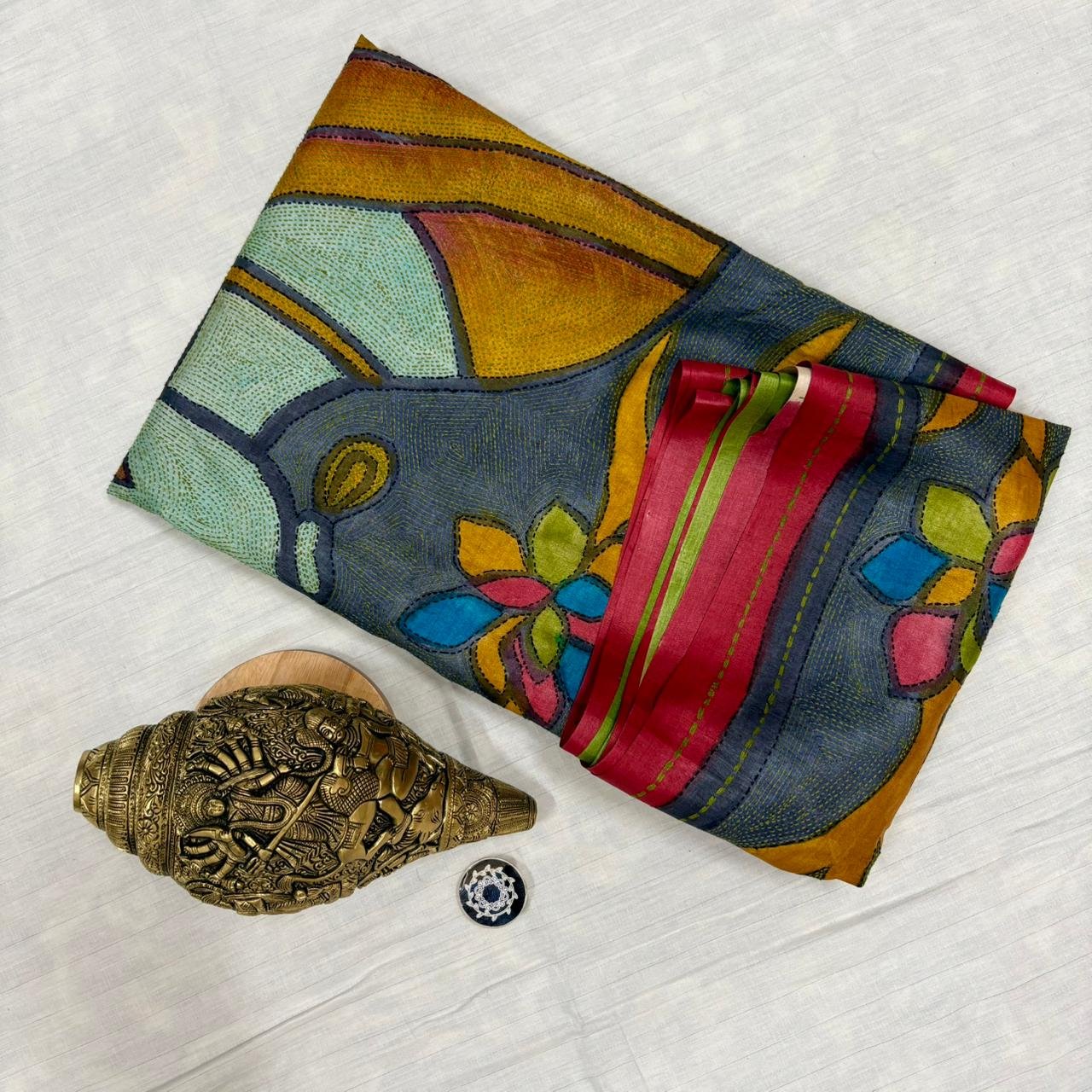 Luxurious Tussar Dyed Winter Saree | S65 1