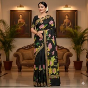 Bishnupuri Silk Hand-Stitched Saree | S67