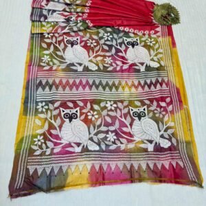 Elegant Tusshar Hand-Stitched Fabric Saree | S69