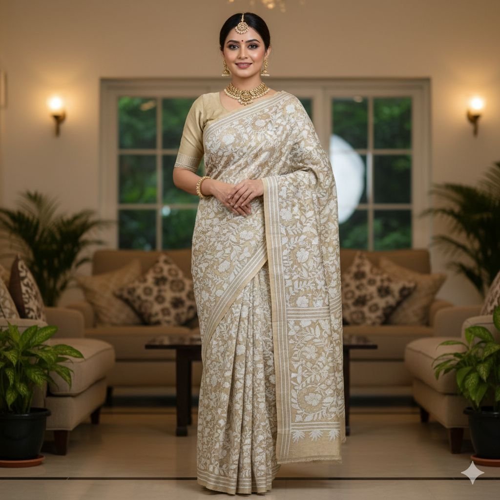 Gachi Tussar Hand-Stitched Winter Special Saree | S71 3 Gachi Tussar Hand-Stitched Winter Special Saree | S71