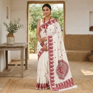 Noboborso Sale: Premium Khadi Cotton Saree | S 104