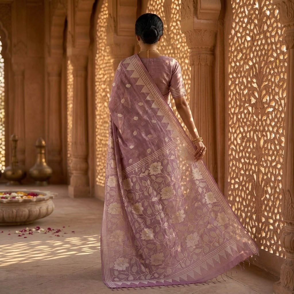 Tussar Dye Saree - Elegant & Timeless | s115 5 Tussar Dye Saree - Elegant & Timeless | s115 - Image 3